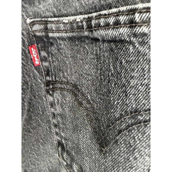 Levi’s Washed Black Ribcage Ankle Straight Leg Cropped Denim Jeans Women’s 26 - Picture 10 of 10